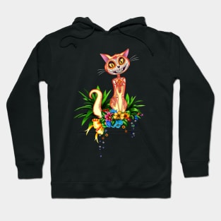 Cute sugar skull cat Hoodie